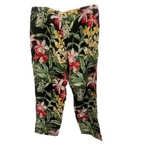 Tommy Bahama 100 percent Linen Floral Print pants size 10